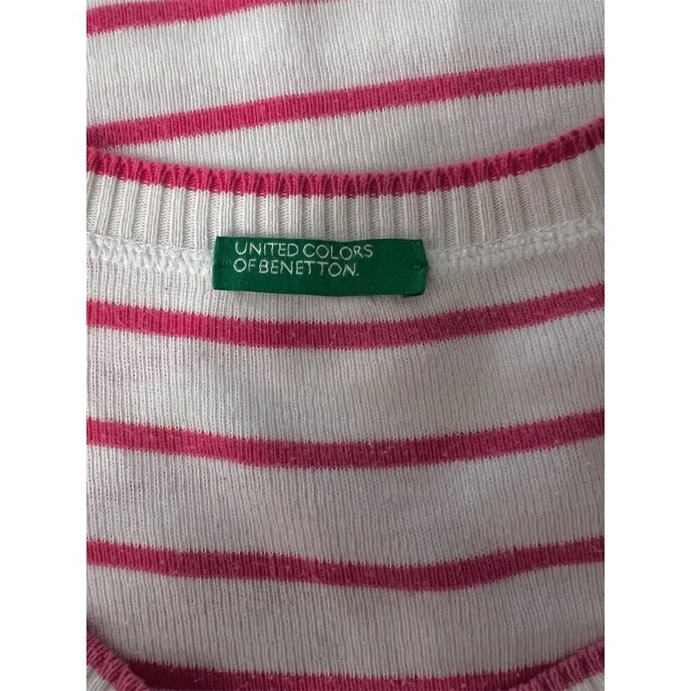 United Colors of Benetton Vintage Striped Tee shirt Sweater Y2K Size S